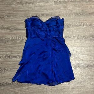 Blue Strapless Homecoming Dress